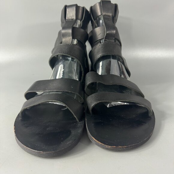 Brador Made in Italy Black Leather Strappy Sandals, Size 43 - Picture 4 of 15
